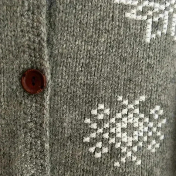 Wool Snowflake Knit Cardigan with Buttons - Picture 4 of 4